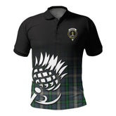 McDowall Tartan Crest Polo Shirt - Thistle Black Style